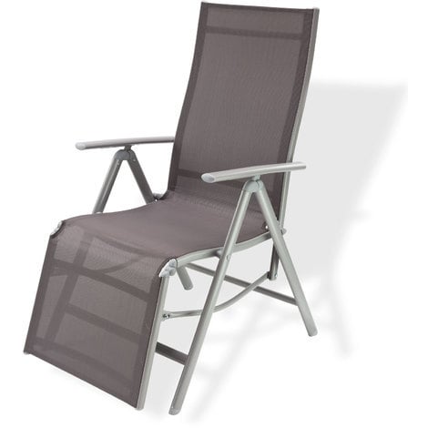 Chaise longue 'Corona' en aluminium - Gris/Beige