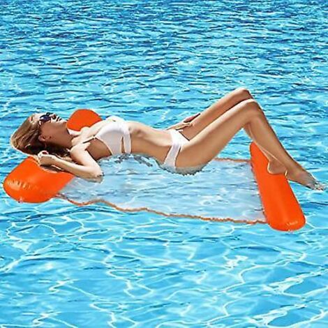 chaise Longue D'amusement Aquatique, Lit Flottant (orange), Piscine, Chaise Longue Flottante De Plage, Hamac Aquatique Gonflable, Lit Flottant, Ch