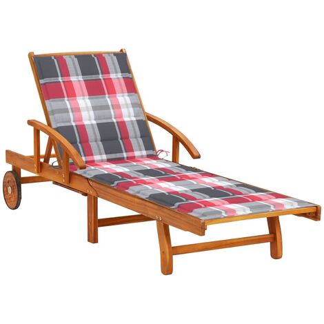 Chaise longue de jardin avec coussin Bois d'acacia solide 30