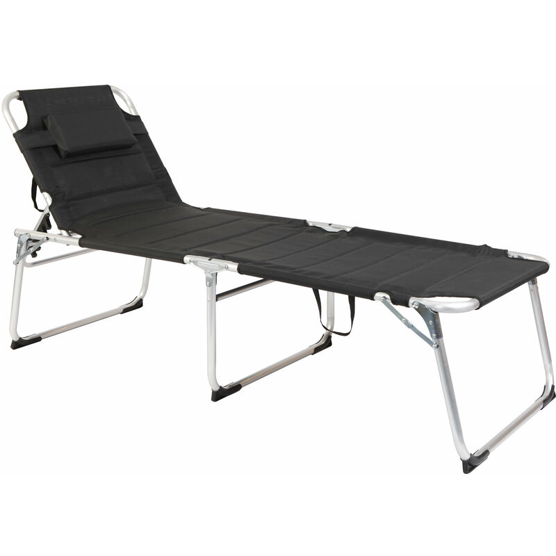 Spetebo - Chaise longue de jardin en aluminium xxl - couleur : noir