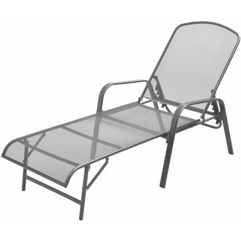 Chaise longue de jardin Meuble d'extérieur Bain de soleil Acier Anthracite - Anthracite