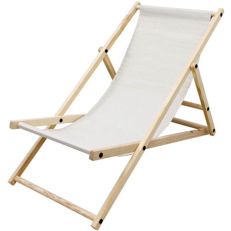 Chaise Longue Pliante Chilienne en Bois de Pin, Beige, Dossier Réglable, 3 Positions de Couchage, jusqu'à 120kg, Bain de Soleil en Tissu Oxford pour Chaise Longue Pliante Chilienne en Bois de Pin, Beige, Dossier Réglable, 3 Positions de Couchage, jusqu'à 120kg, Bain de Soleil en Tissu Oxford pour