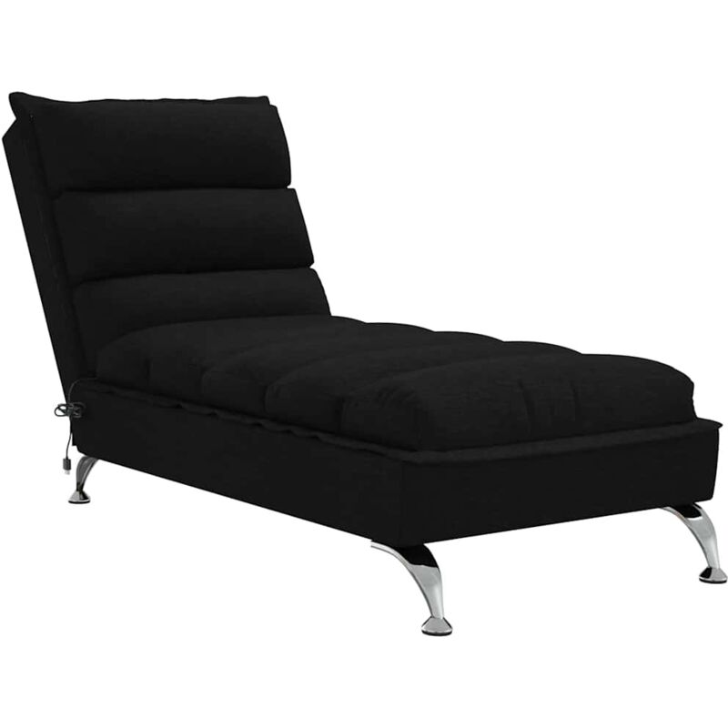 Vidaxl - Chaise longue de massage avec coussins noir tissu