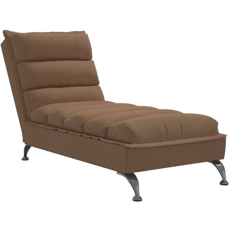 Chaise longue avec coussins marron tissu