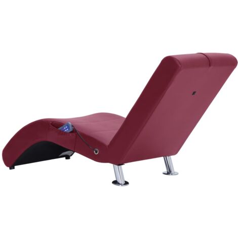 Chaise longue de massage avec oreiller Rouge bordeaux Chaise longue de massage avec oreiller Rouge bordeaux