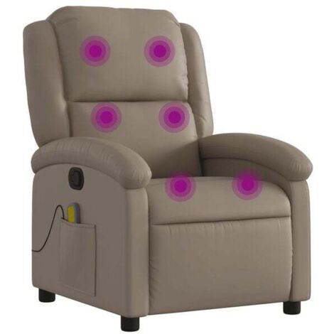Chaise longue de massage en cuir synthétique – Design ergonomique, réglage inclinable, couleur cappuccino – Pour salon, bureau ou spa à domicile