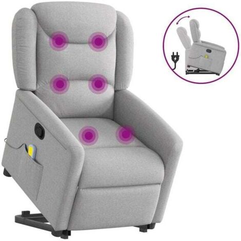 Chaise longue de massage en tissu gris anthracite – Relaxation ergonomique avec fonction vibration, réglage inclinable et appui-tête amovible