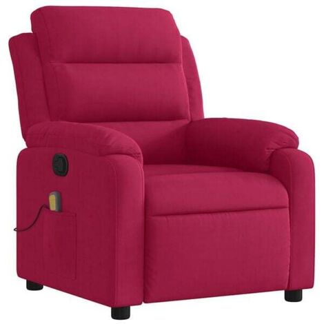 Chaise longue de massage en velours bordeaux – Lit de massage réclinable avec dossier réglable, idéale pour spa, salon ou chambre