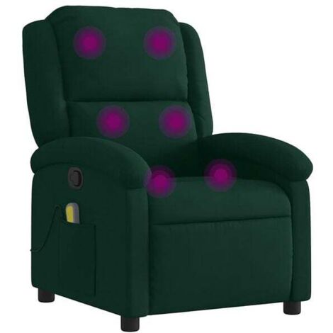 Chaise-longue de massage en velours vert foncé – Canapé relax réclinable avec dossier réglable, idéal pour spa, salon ou chambre