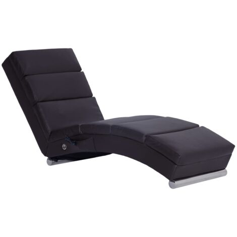 vidaXL Chaise Longue de Massage Similicuir Daim Meuble de Salon Marron/Gris