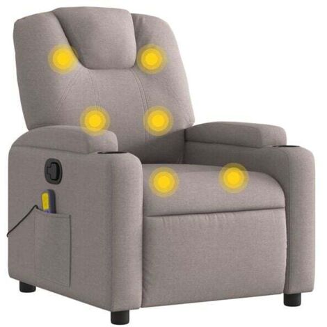 Chaise longue de massage rembourrée – Lit de relaxation ergonomique en tissu gris-brun, convertible en canapé ou lit d’appoint, idéal pour salon, chambre ou spa à domicile