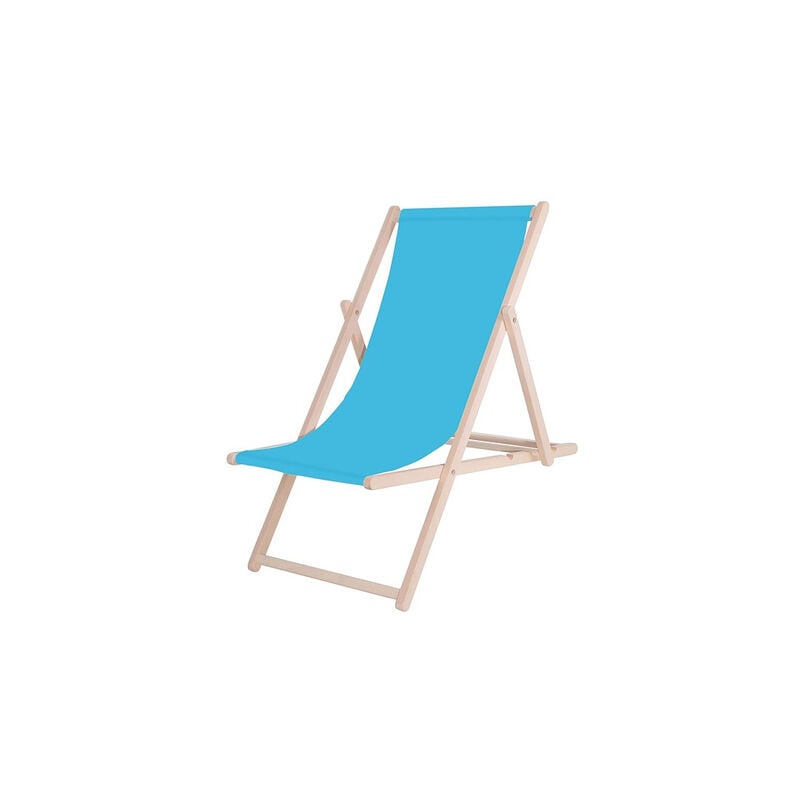 Chaise longue de plage à montage indépendant avec toile bleue interchangeable
