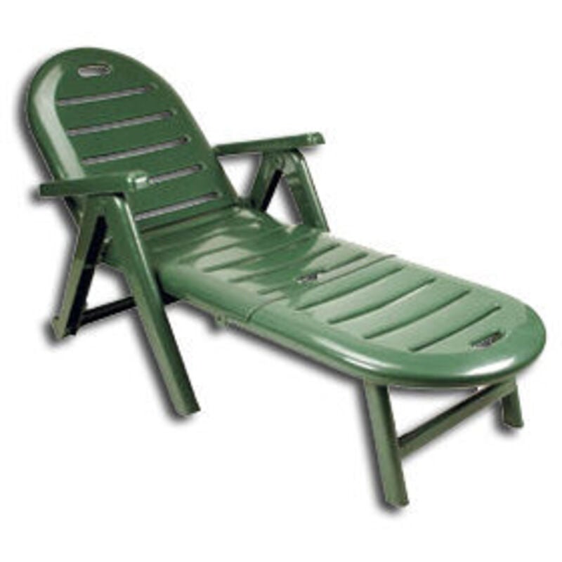 Fplus - Chaise longue de plage Cayman 84x74x19 cm sans coussin vert 42583