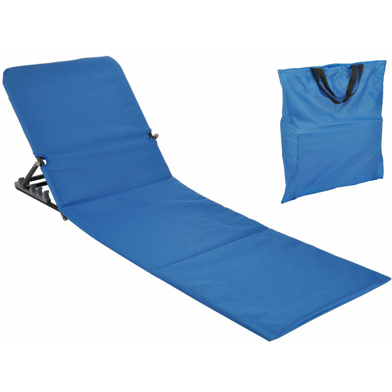 Spetebo - Chaise longue de plage - couleur : bleu