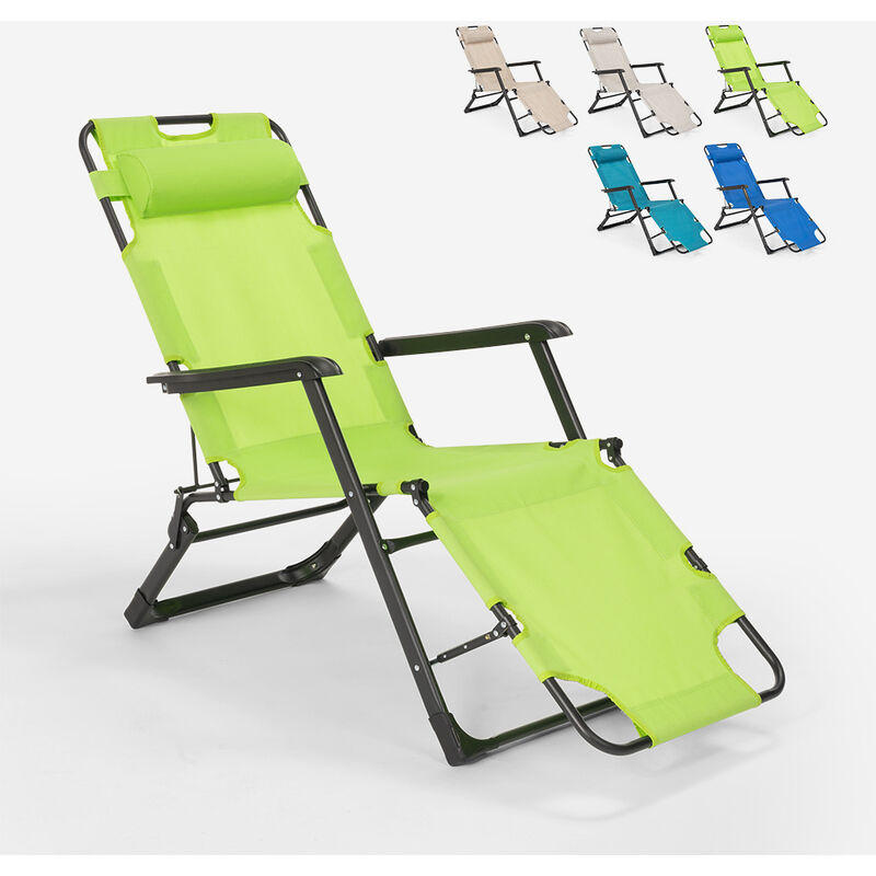 Chaise longue pliante de plage multipositions Emily Lux Zero Gravity Couleur: Vert foncé