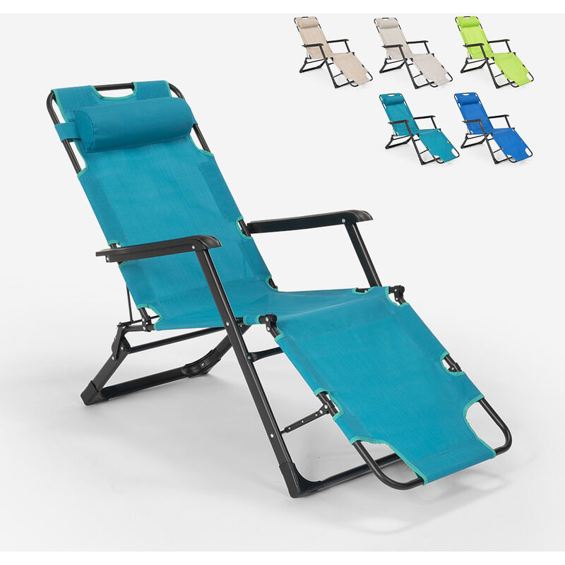 Chaise longue pliante de plage multipositions Emily Lux Zero Gravity Couleur: Turquoise