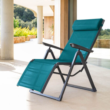 Chaise longue Decima Hespéride bleu canard/graphite - Bleu canard - Bleu canard