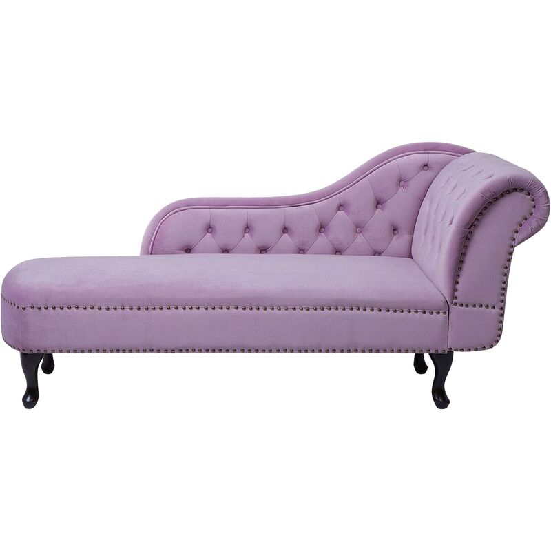 

Chaise longue de terciopelo violeta derecho NIMES
