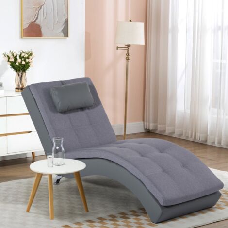 LE ROI DU RELAX Chaise longue design moderne fauteuil salon similicuir gris Lyon