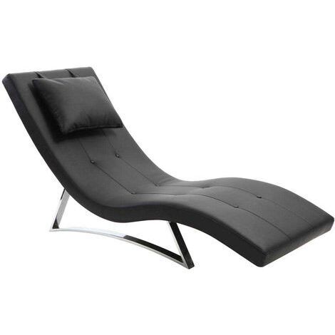 Chaise longue design nero MONACO