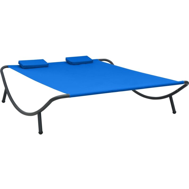 Chaise longue d'extérieur tissu bleu vidaXL