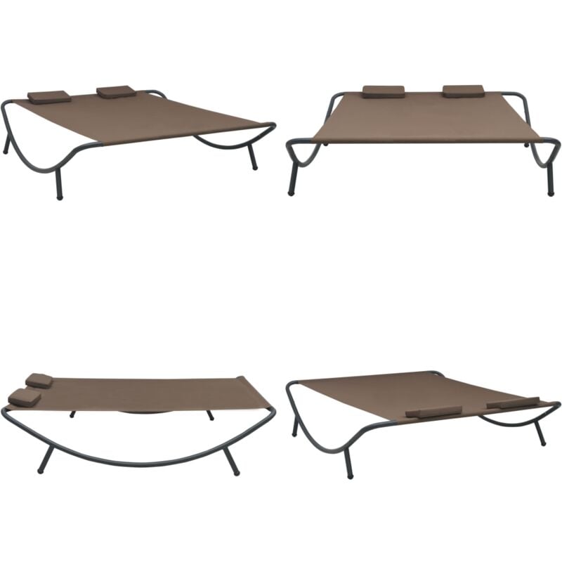 Chaise longue d'extérieur Tissu Marron - transat - transats - Home & Living - Brun