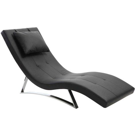 MILIBOO Chaise longue diseño negro MONACO