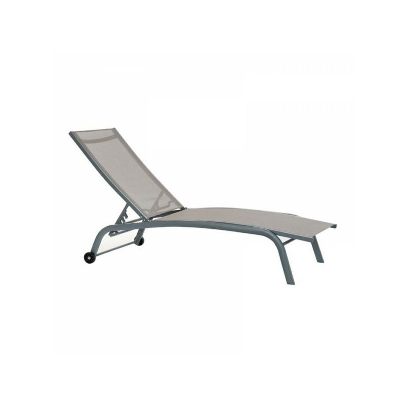 Chaise longue Dkd Home Decor Avec des roues Gris pvc Aluminium (187,5 x 64 x 97 cm)