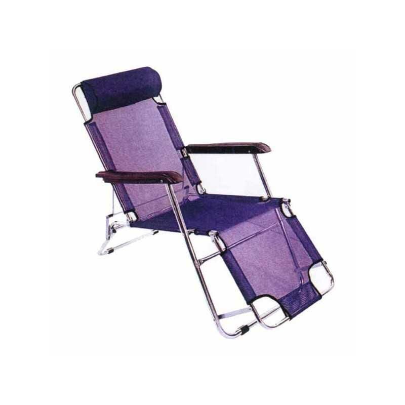 Vette - Chaise longue en aluminium Prato Blu 00036