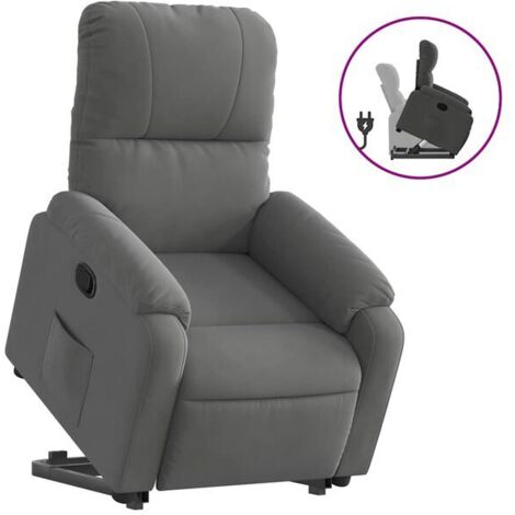Chaise longue en microfibre gris foncé – Canapé lit convertible moderne, dossier réglable, design élégant pour salon ou chambre