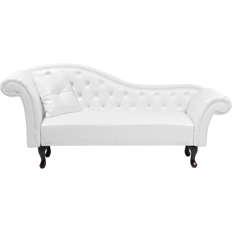 

Chaise longue en piel blanca izquierdo LATTES