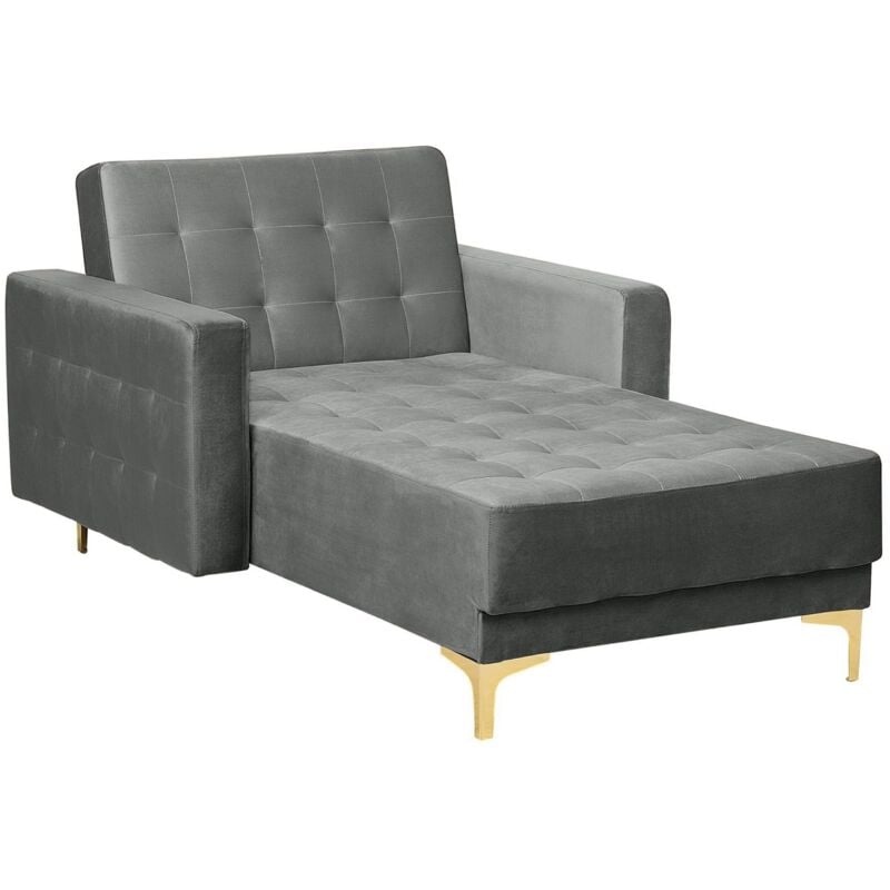 

Chaise longue de terciopelo gris ABERDEEN