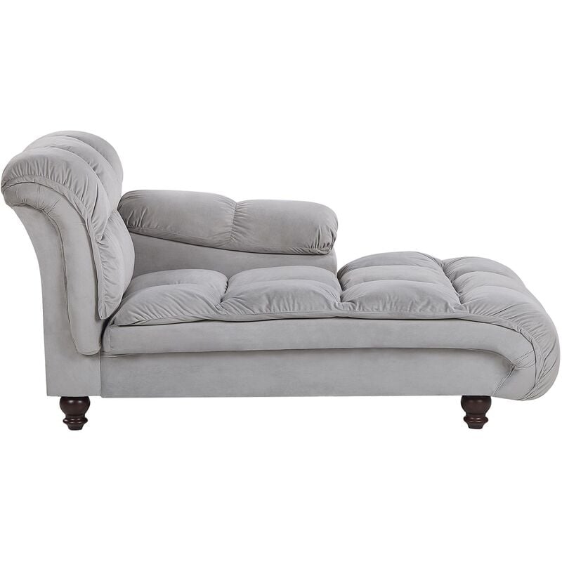 

Chaise longue de terciopelo gris LORMONT