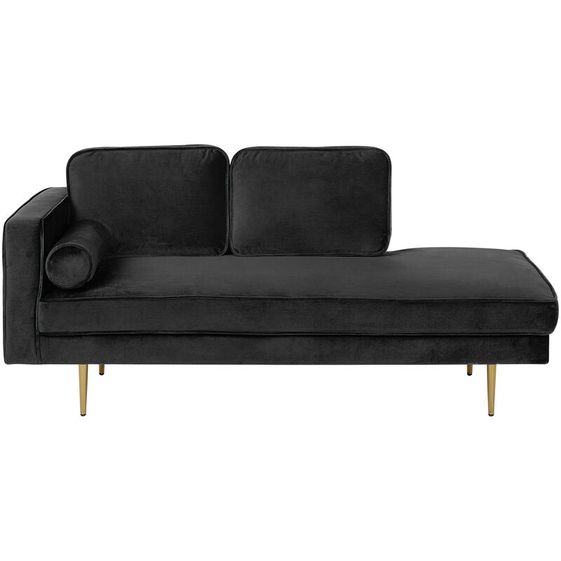 

Chaise longue de terciopelo negro izquierdo MIRAMAS