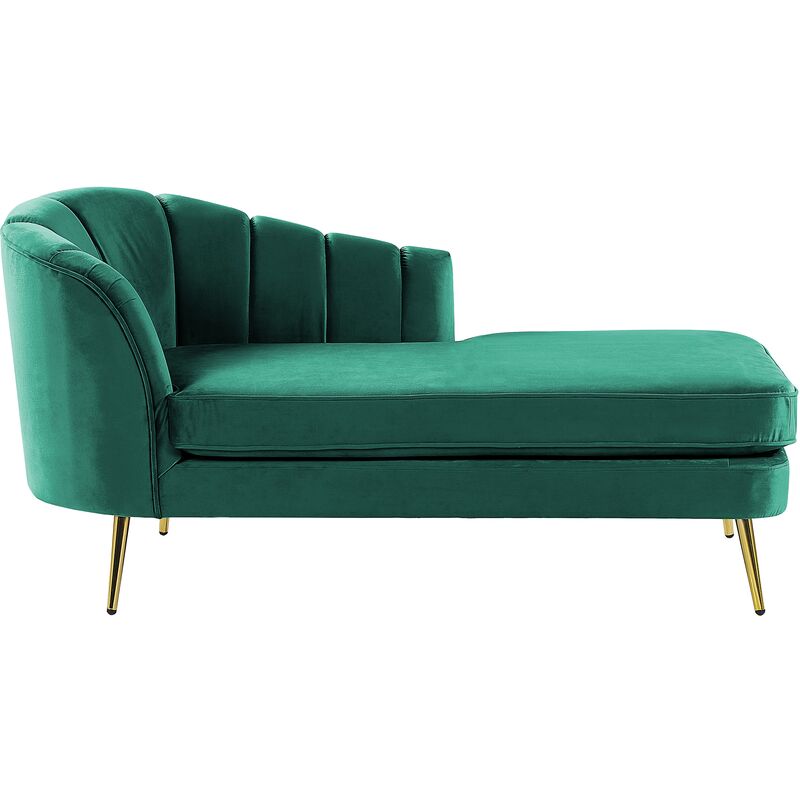 

Chaise longue de terciopelo verde izquierdo ALLIER