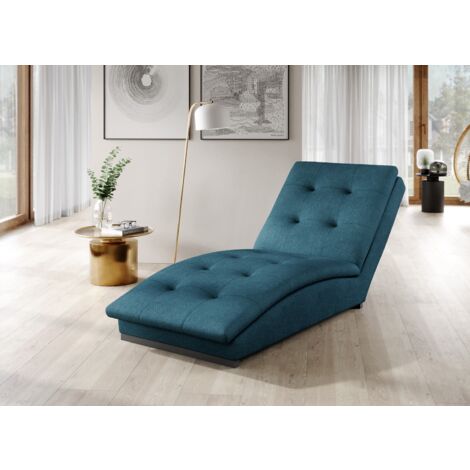 Chaise longue en tissu BORA – Confort allié à la modernité-Bleu canard