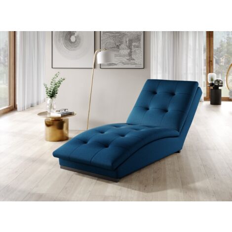 Chaise longue en tissu BORA – Confort allié à la modernité-Bleu foncé