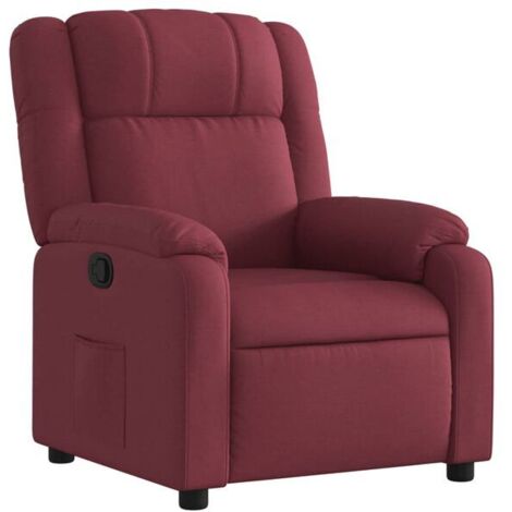 Chaise longue en tissu, design élégant et confortable, dossier réglable, couleur bordeaux, idéale pour salon, chambre ou espace détente