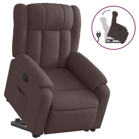 Chaise longue en tissu, design ergonomique, dossier inclinable, assise rembourrée, couleur marron foncé – pour salon, chambre ou espace détente