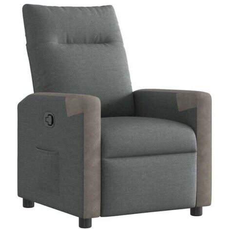 Chaise longue en tissu, design ergonomique, dossier réglable, assise confortable, couleur gris anthracite – pour salon, chambre ou espace détente