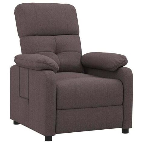 Chaise longue en tissu, design ergonomique et confortable, dossier réglable, couleur marron foncé – Idéale pour salon, chambre ou espace détente