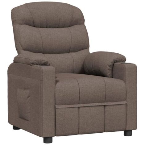 Chaise longue en tissu doux, design ergonomique et moderne, réglable, idéale pour salon, chambre ou espace détente – couleur taupe