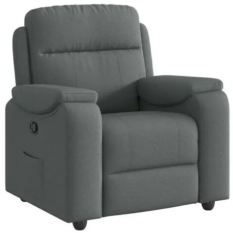 Chaise longue en tissu gris foncé – Canapé lit convertible moderne, dossier réglable, idéal pour salon, chambre ou espace détente