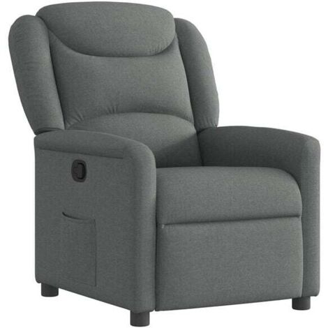Chaise longue en tissu gris foncé – Canapé-lit design moderne, dossier inclinable et assise confortable pour salon ou chambre