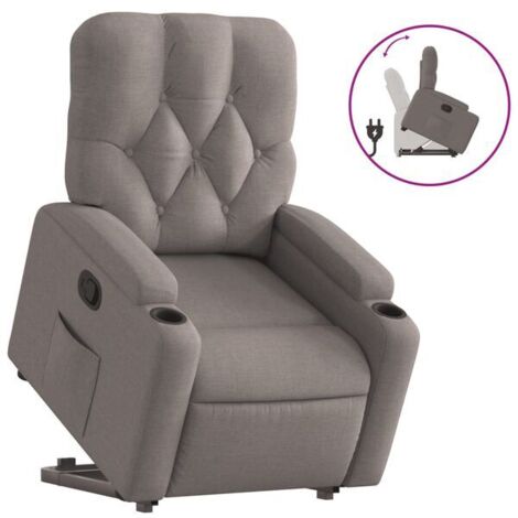 Chaise longue en tissu gris taupe – Canapé allongé moderne avec dossier réglable, idéal pour salon, chambre ou espace détente