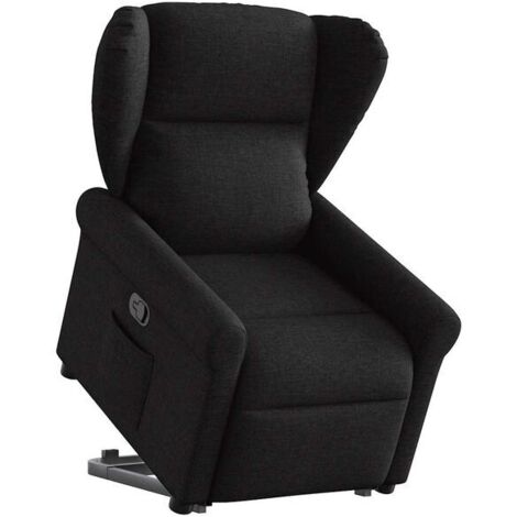 Chaise longue en tissu noir – Canapé lit relax moderne avec dossier réglable, idéal pour salon, chambre ou espace détente