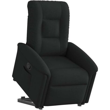 Chaise longue en tissu noir – Canapé relax moderne avec dossier réglable, idéal pour salon, chambre ou espace détente