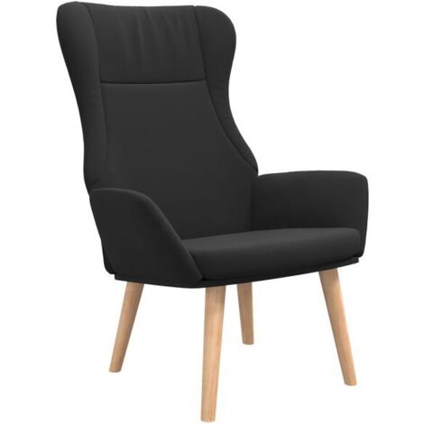 Chaise longue en tissu noir – Canapé relax moderne avec dossier réglable, idéal pour salon, chambre ou espace détente