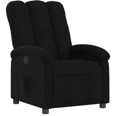 Chaise longue en tissu noir – Canapé relax réclinable avec dossier réglable, idéal pour salon, chambre ou espace détente