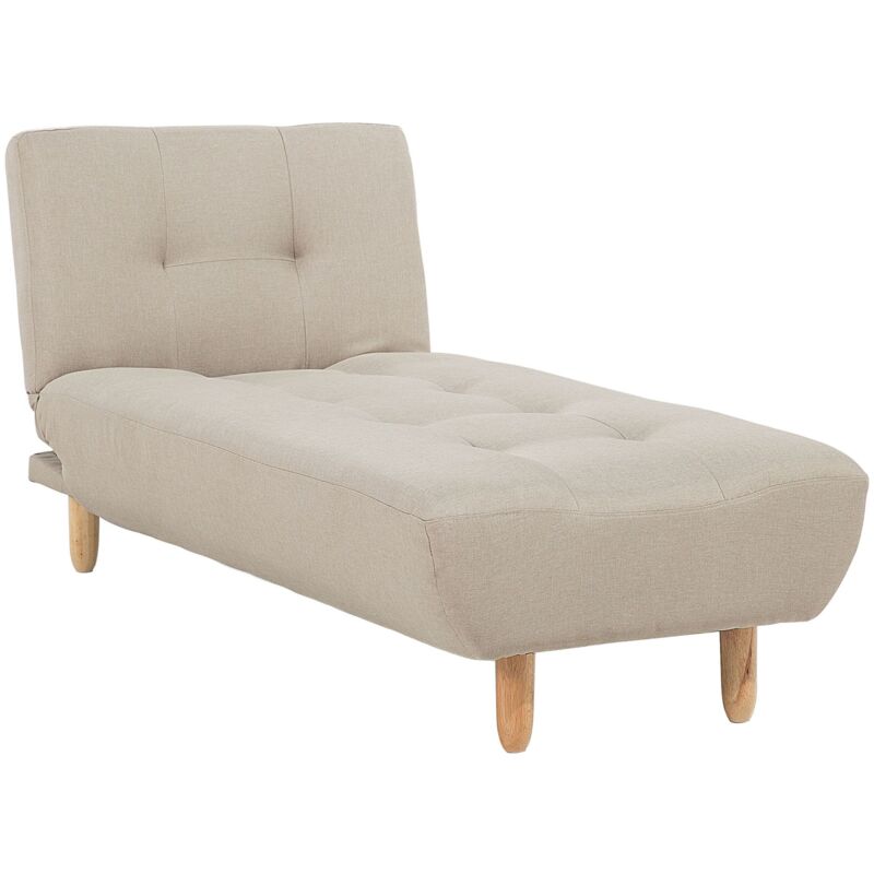 Beliani - Chaise Longue Tapissé en Tissu Beige Idéale pour Chambre ou Salon Scandinave